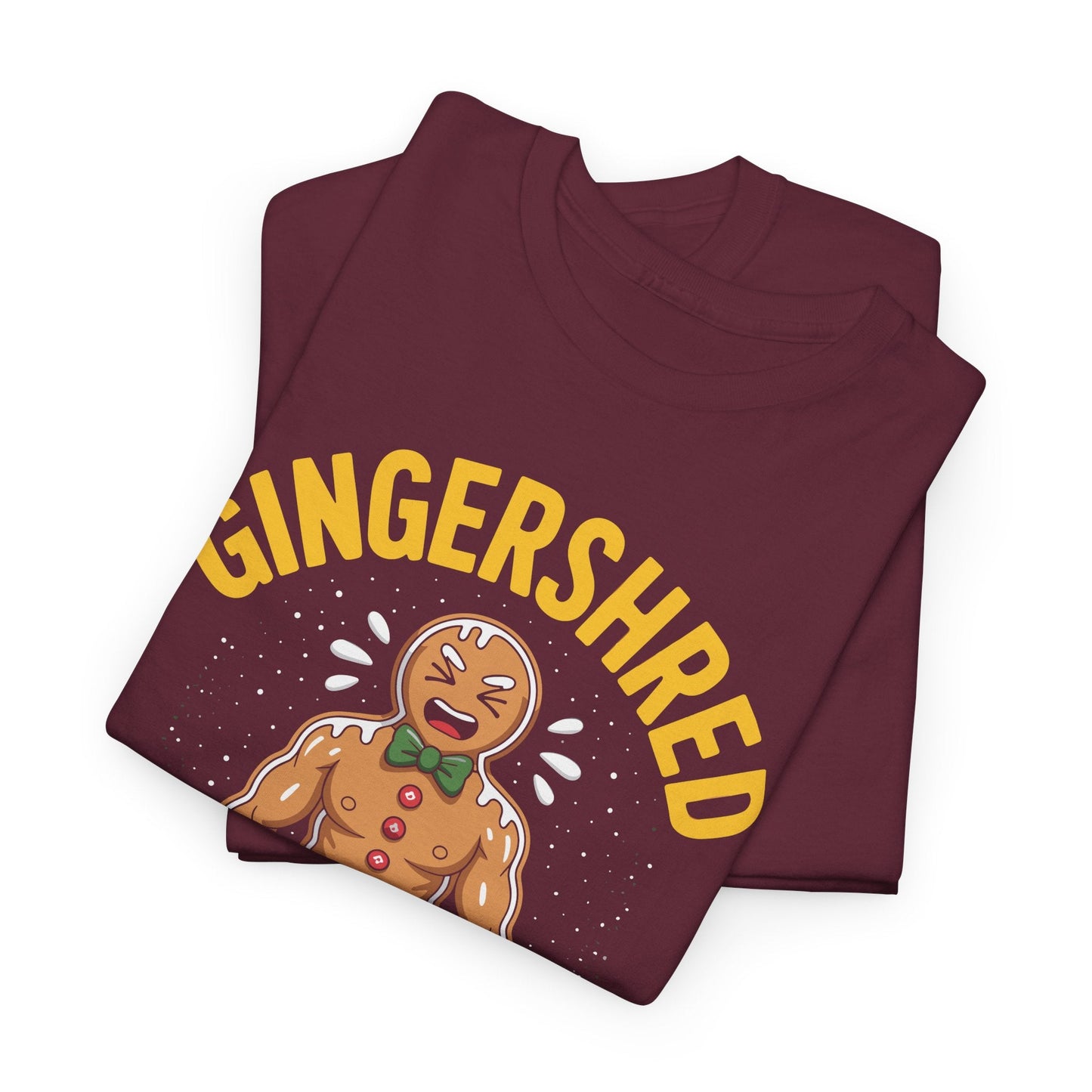 Funny Gingershred Gingerbread Man Gym Bodybuilding Christmas T-Shirt
