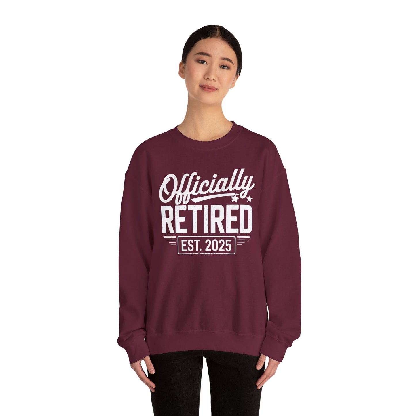 Funny Retirement 2025 Officially Retired Vintage Humor Sweatshirt