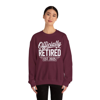Funny Retirement 2025 Officially Retired Vintage Humor Sweatshirt