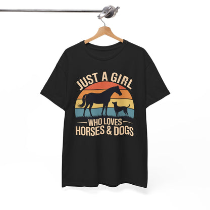 Just A Girl Who Loves Horses and Dogs Women Girls T-Shirt