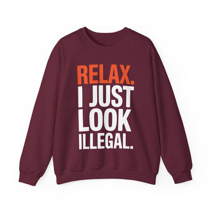 funny Relax, I Just Look Illegal sarcastic Sweatshirt