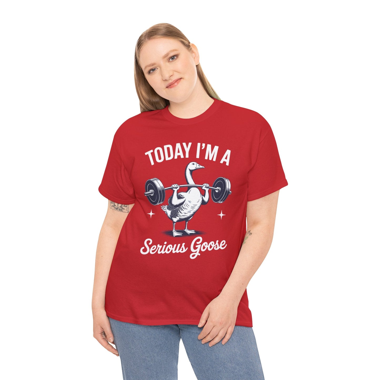 Funny Today I'm A Serious Goose Lifting Weights Gym Fitness T-Shirt