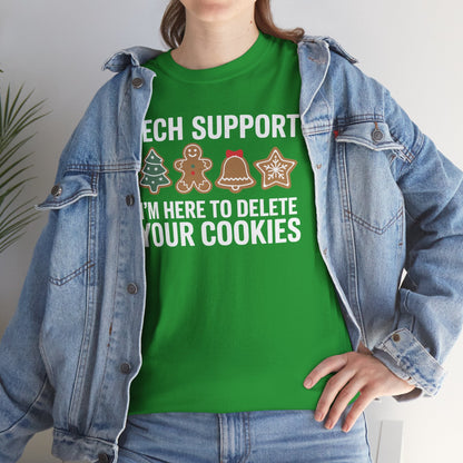 Christmas Tech Support Here To Delete Cookies Xmas Men Women T-Shirt