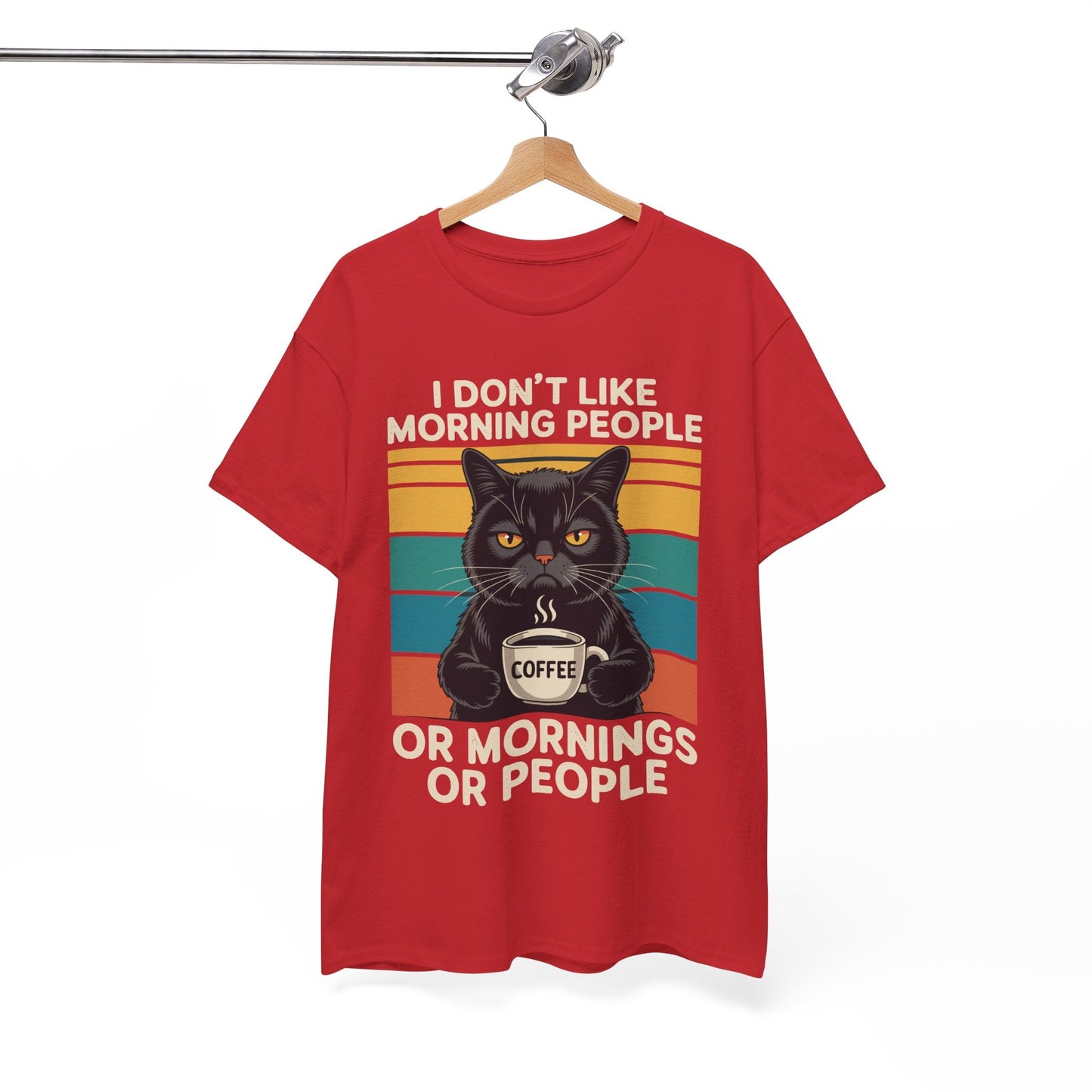 I Hate Morning People And Mornings And People Coffee Cat T-Shirt