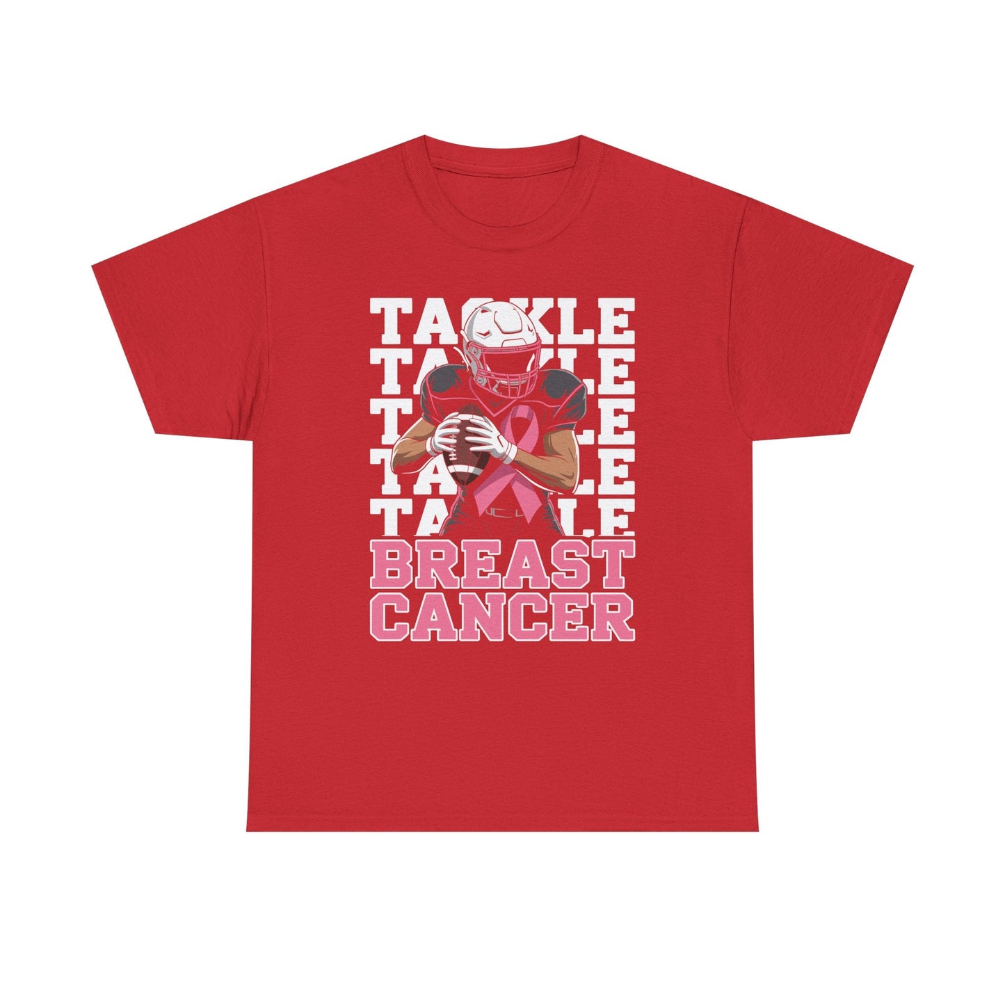 Tackle Football Breast Cancer Awareness Pink Ribbon T-Shirt