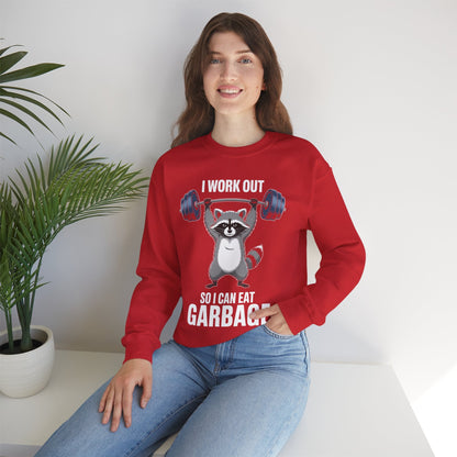 Raccoon Deadlift Bodybuilding Animal Funny Gym Fitness Sweatshirt