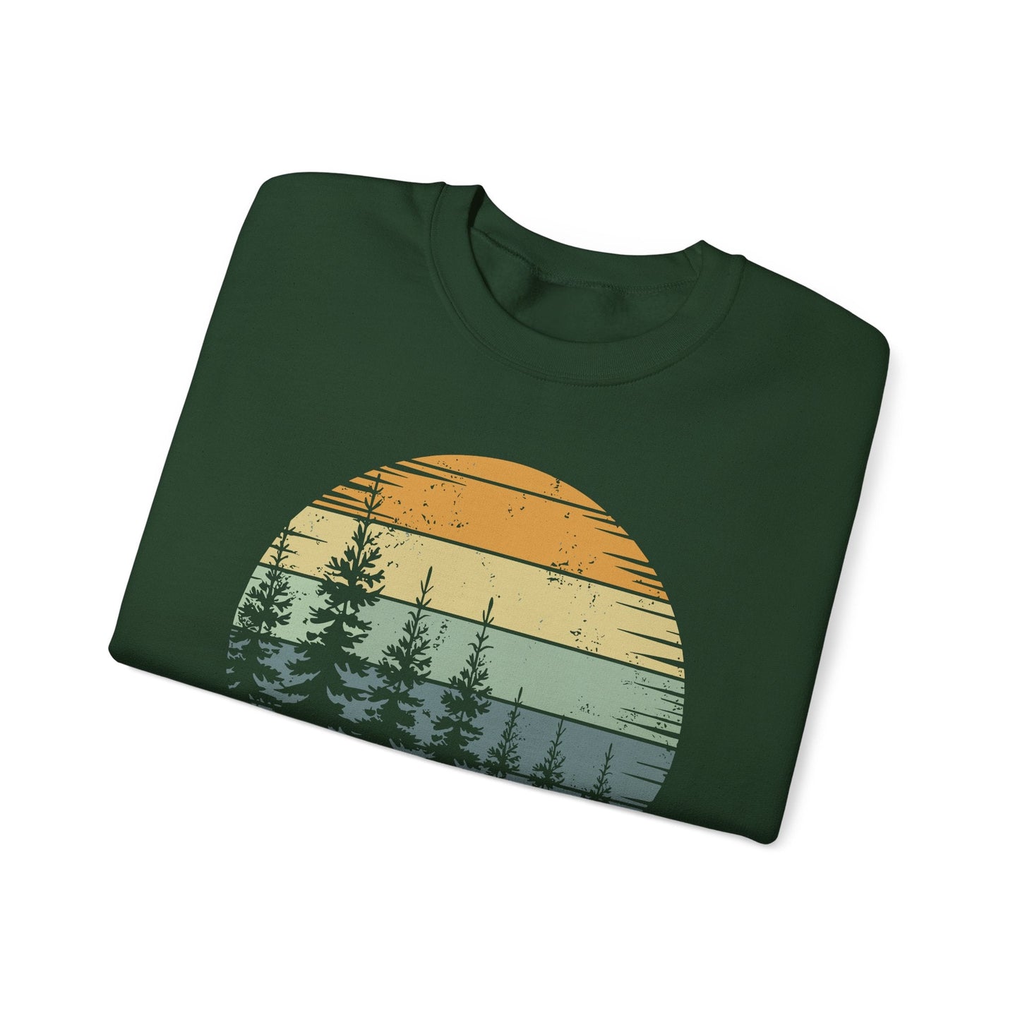 Retro Forest Trees Outdoors Nature Vintage Graphic Sweatshirt