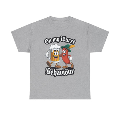 Oktoberfest On My Wurst Behaviour German Beer Sausage Adults T-Shirt