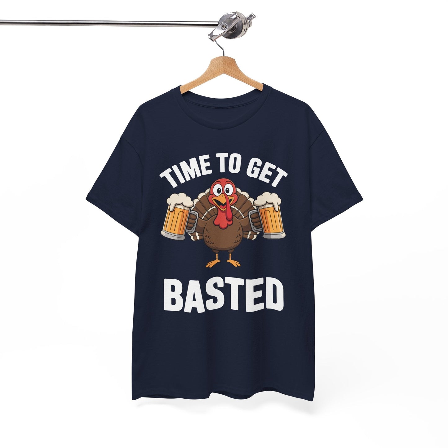Time To Get Basted Funny Beer Thanksgiving Turkey Gift T-Shirt