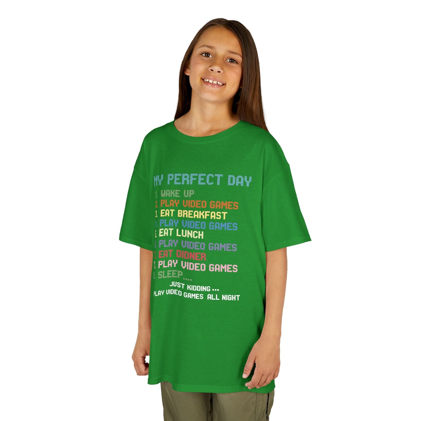My Perfect Day Play Video Games Funny Gamer Kids T-Shirt