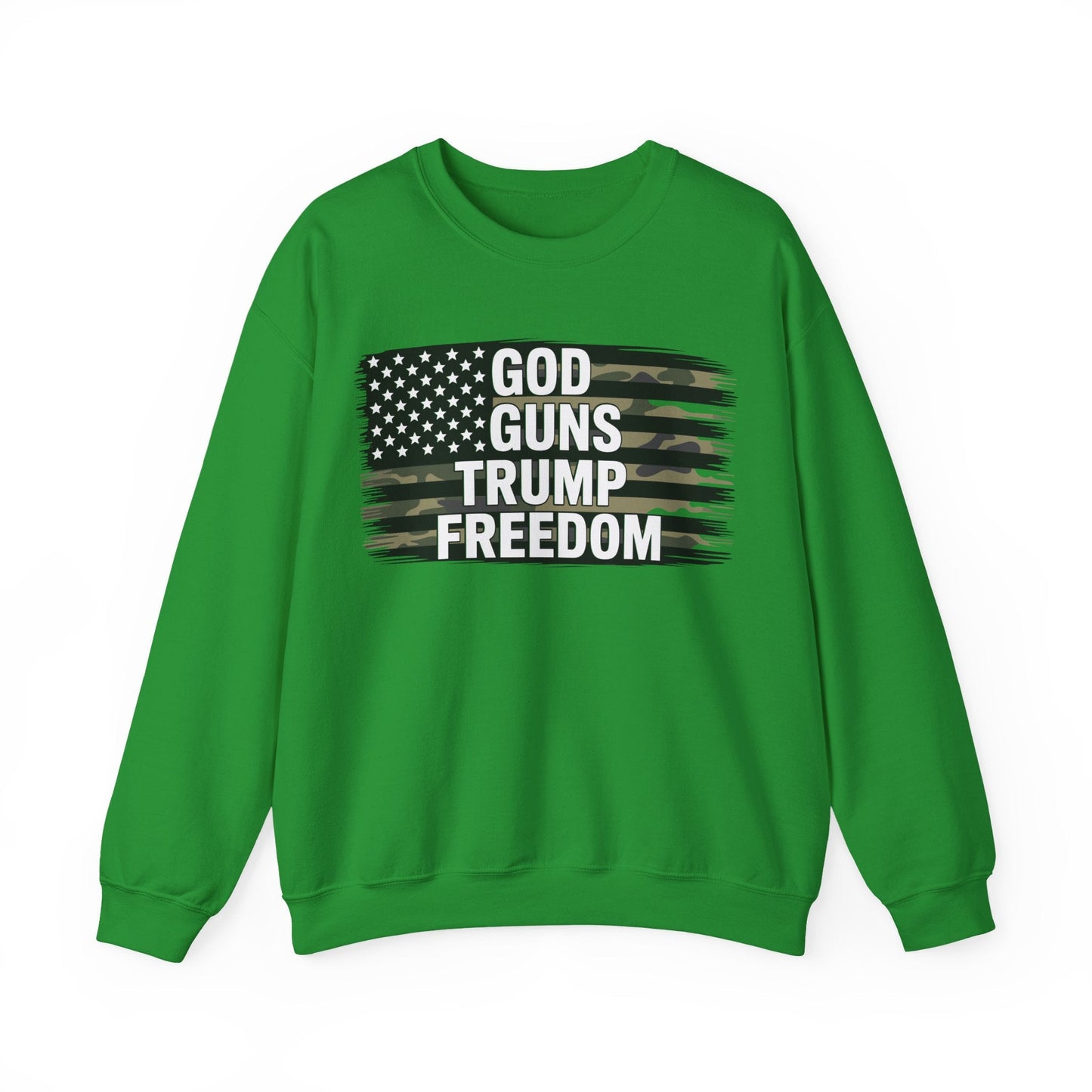 God Guns Trump Freedom Funny Camouflage Pro Gun USA Flag Sweatshirt