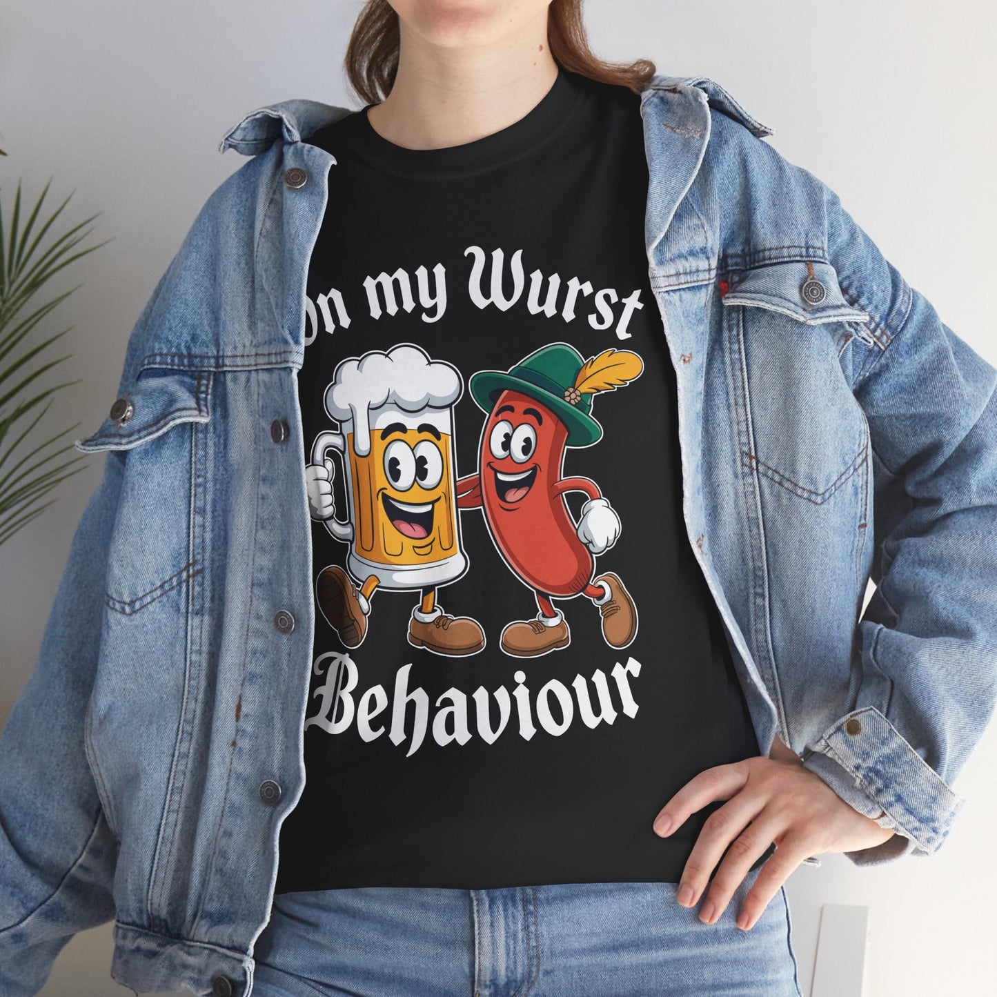 Oktoberfest On My Wurst Behaviour German Beer Sausage Adults T-Shirt