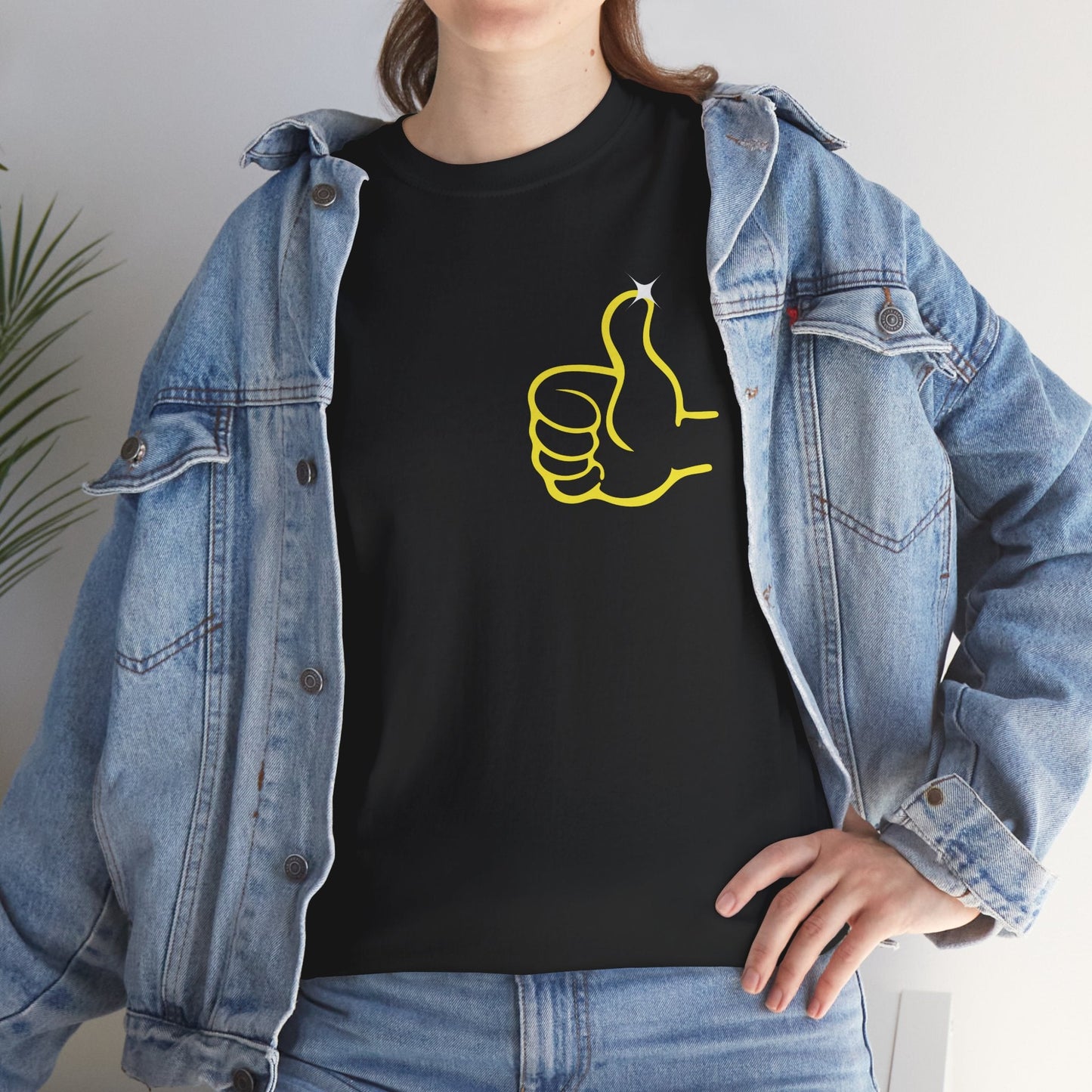 Funny Thumbs Up Emoji Graphic T-Shirt Positive Vibes Unisex Tee for Men and Women