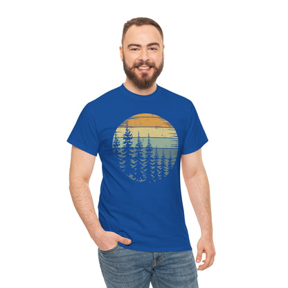 Retro Forest Trees Outdoors Nature Vintage Graphic T-Shirt