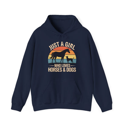 Just A Girl Who Loves Horses and Dogs Women Girls Hoodie