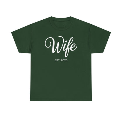 Wife Est 2025 Just Married Honeymoon Wedding Couples T-Shirt