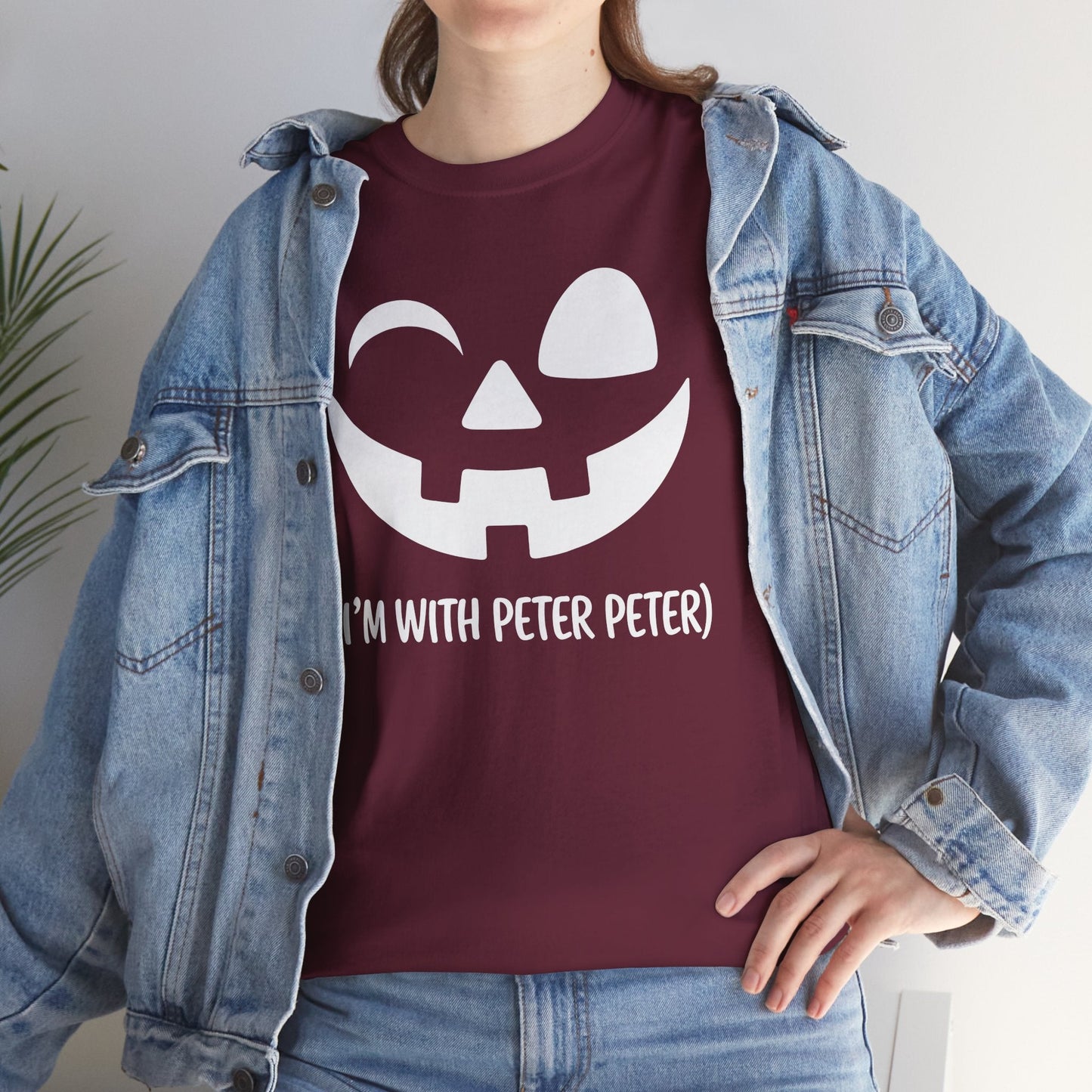 Im With Peter Couple Halloween Adult Eater Pumpkin T-Shirt