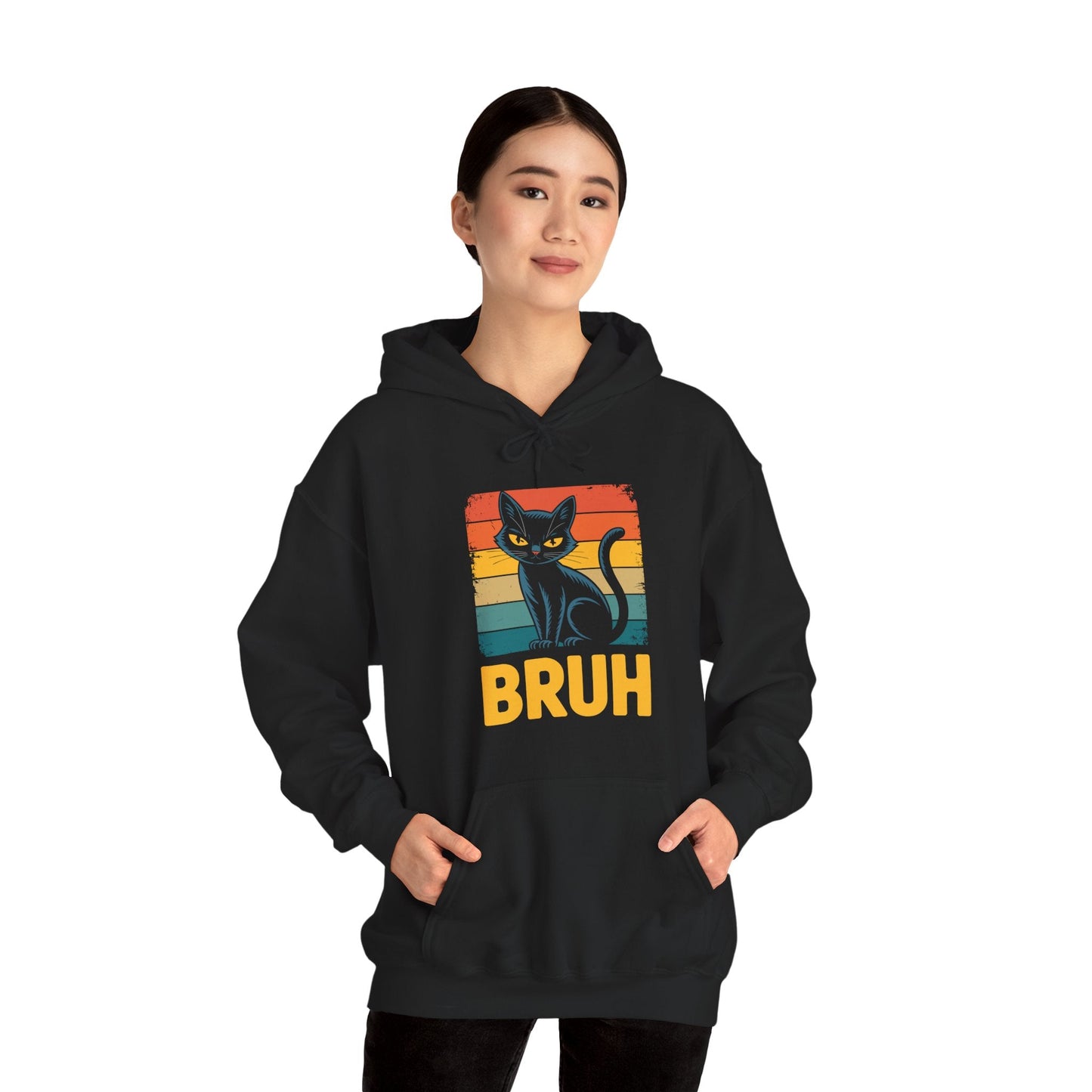 Funny Cat Bruh For Teens Boys Girls Men Women Meme Graphic Hoodie