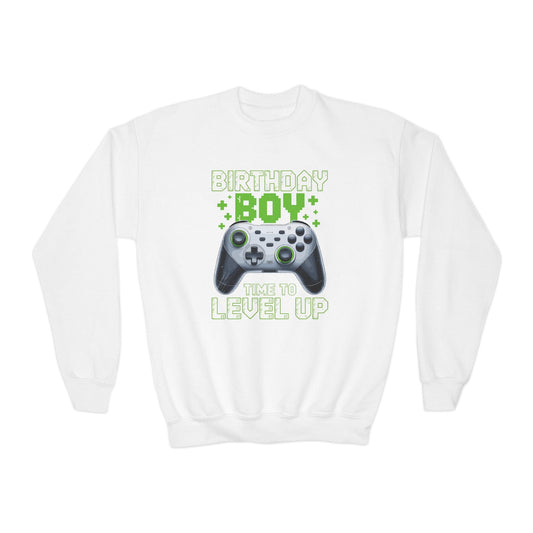 Level Up Birthday Boy Video Game Sweatshirt