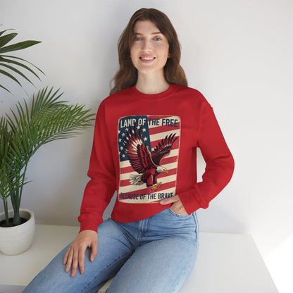 America Eagle Land of the Free Because of the Brave Sweatshirt