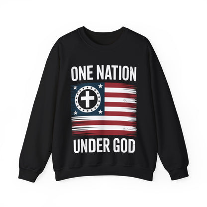 One Nation Under God Flag 4th Of July Patriotic Christian Sweatshirt