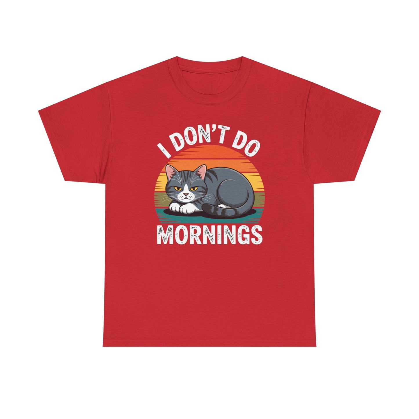 Funny Sleep Cat I Don't Do Morning T-Shirt