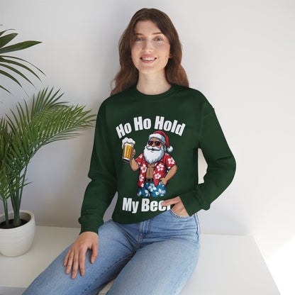 Funny Santa With Sunglasses And Beer Christmas in July Sweatshirt