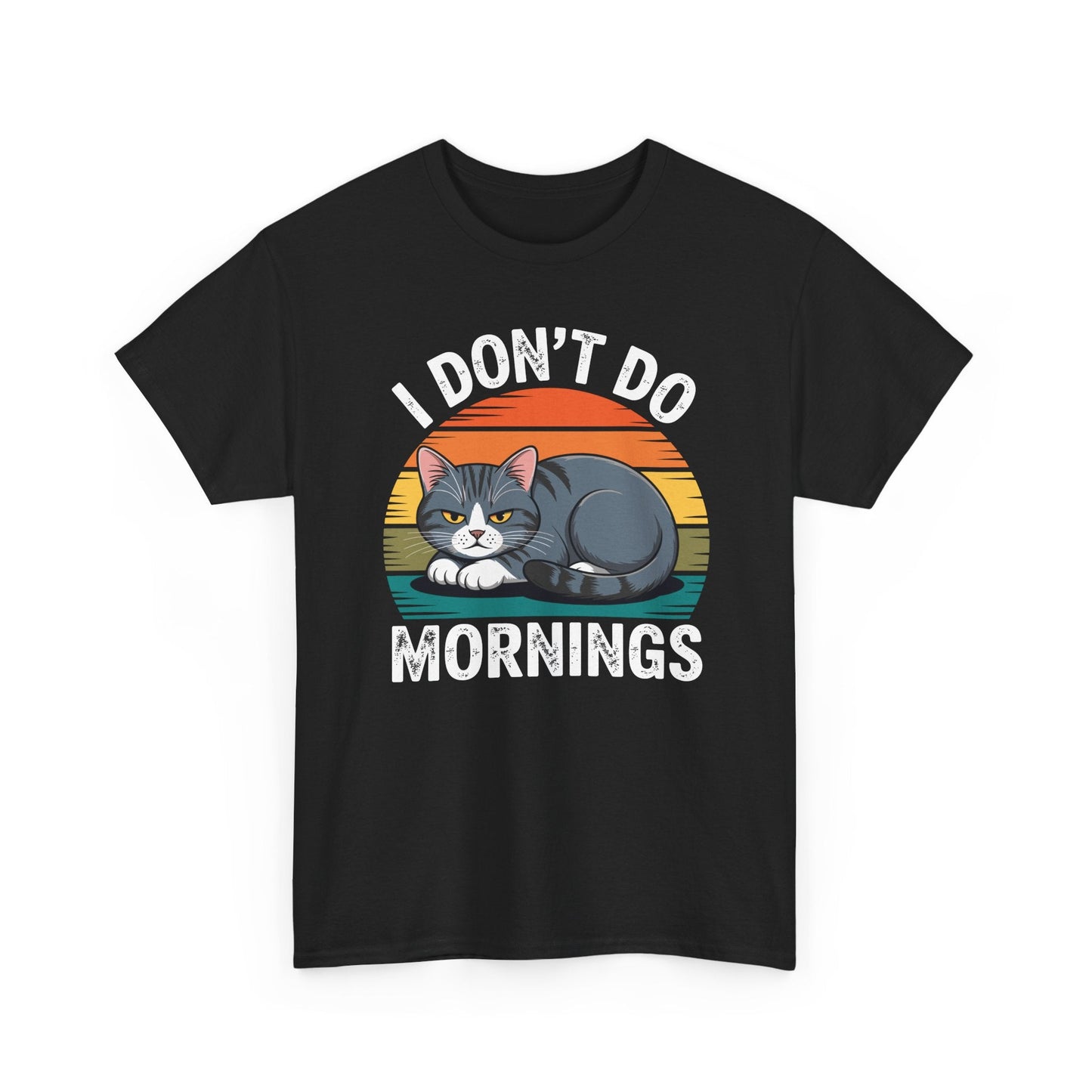 Funny Sleep Cat I Don't Do Morning T-Shirt