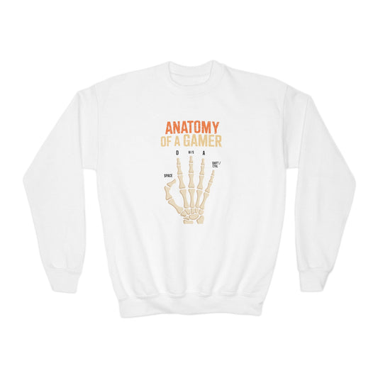 Funny Anatomy Of A Gamer Skeleton Hand Boys Kids Teens Sweatshirt