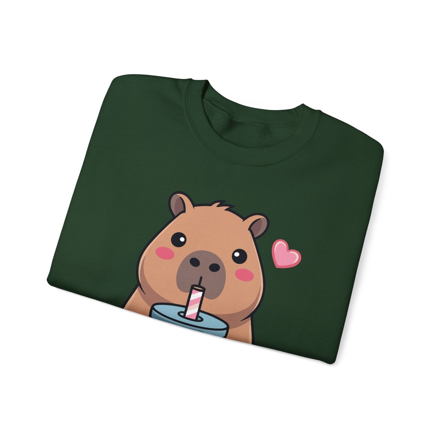 Cute Capybara Kawaii Anime Drinking Bubble Tea Lover Girls Sweatshirt