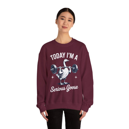 Funny Today I'm A Serious Goose Lifting Weights Gym Fitness Sweatshirt