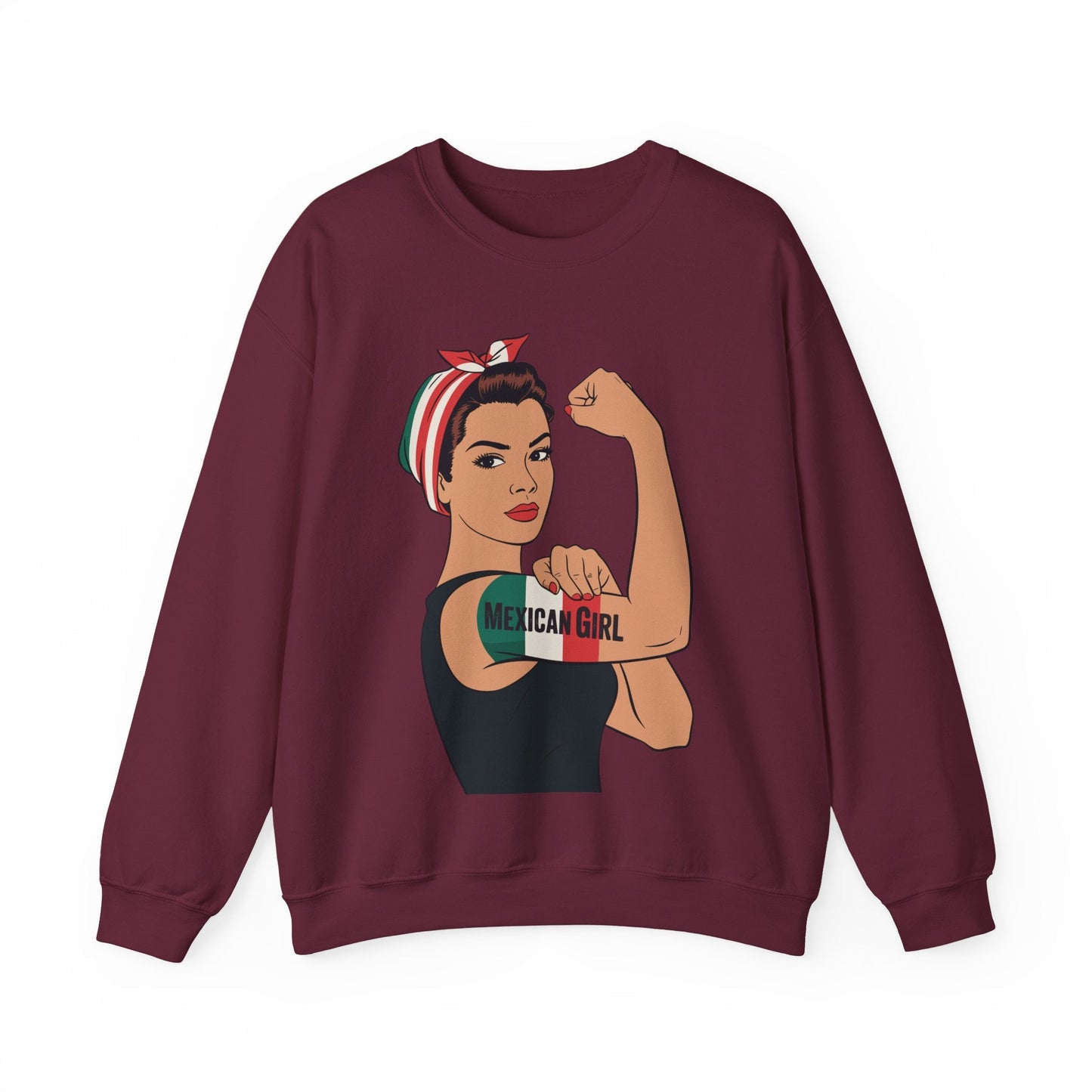 Mexican Girl Mujer Rosie Riveter Cinco De Mayo Fiesta  Sweatshirt Women