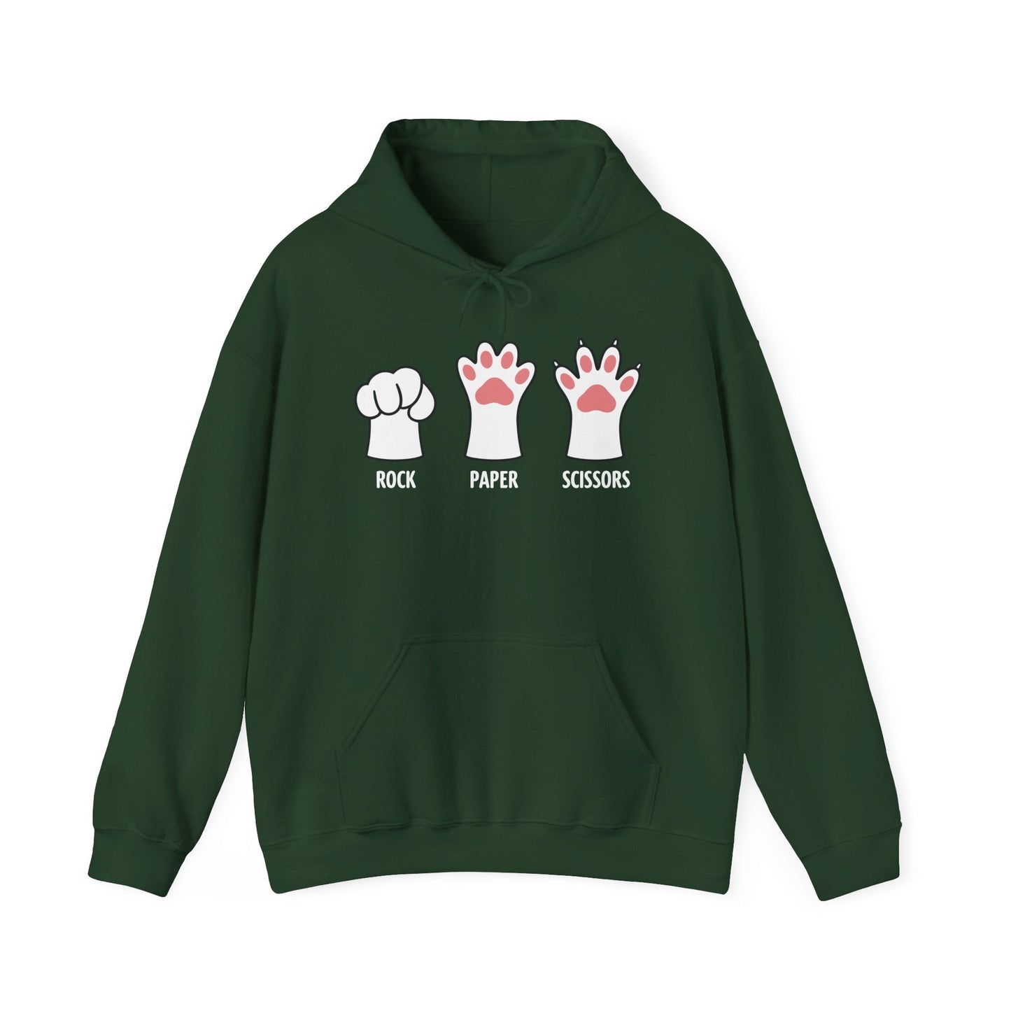 Funny  Introvert Cat Animal Rescue Rock Paper Scissors Cute Paw Cat Hoodie