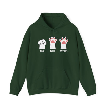 Funny  Introvert Cat Animal Rescue Rock Paper Scissors Cute Paw Cat Hoodie