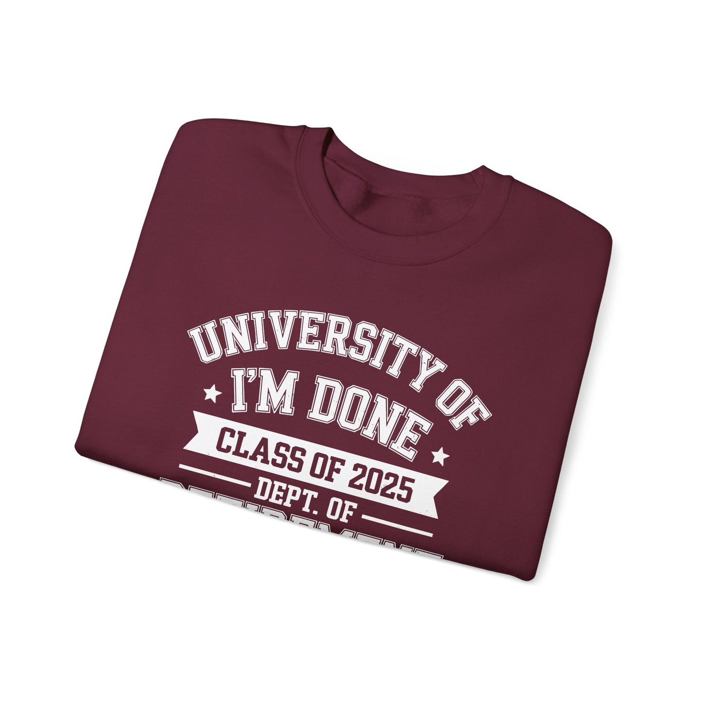 Funny University Of I'm Done Class Of 2025 Teacher Retirement Sweatshirt