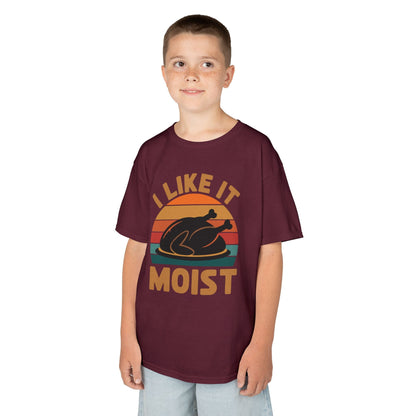 I Like It Moist Unisex Kids Black Thanksgiving T-Shirt