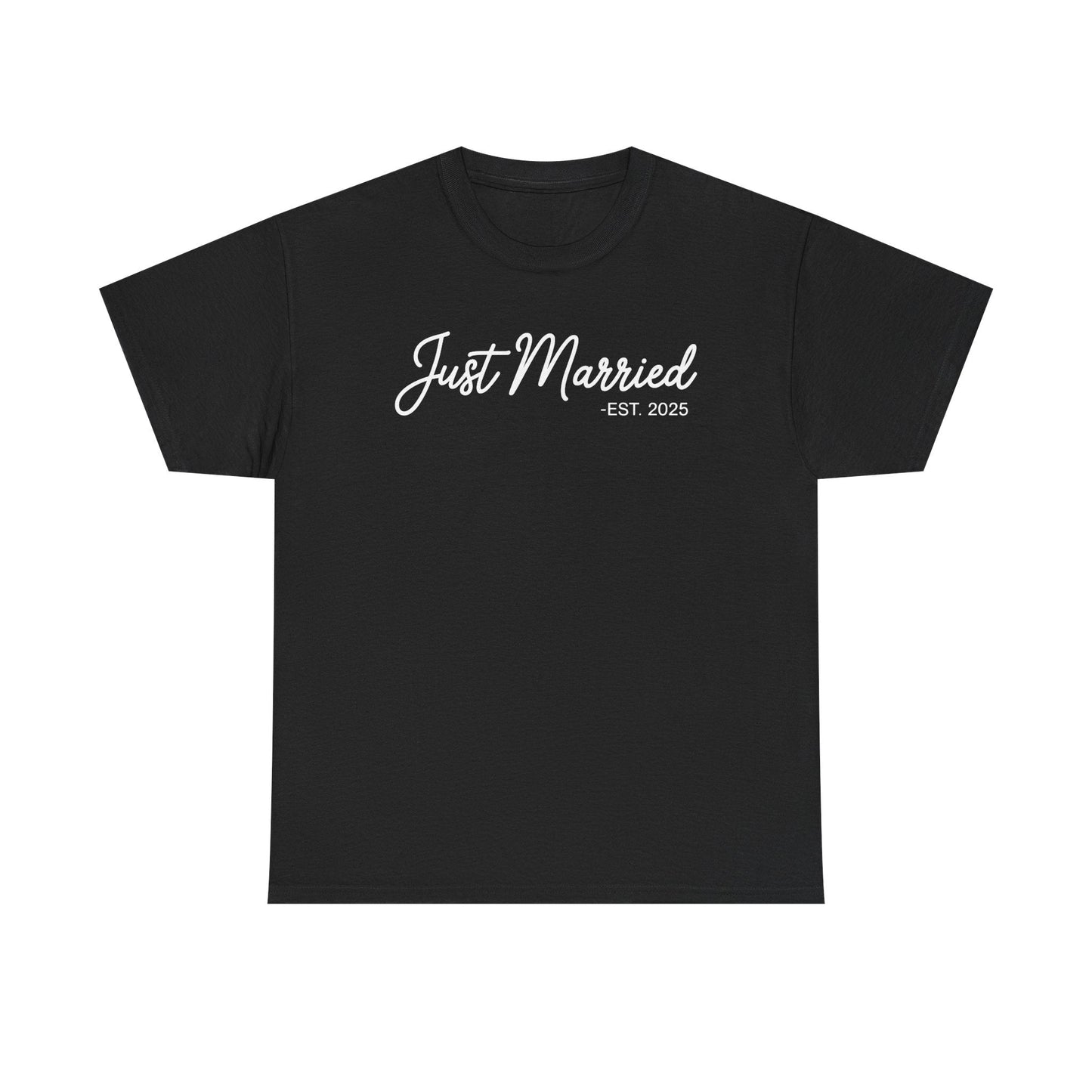 Just Married 2025 Honeymoon Wedding Couples Fiancee T-Shirt