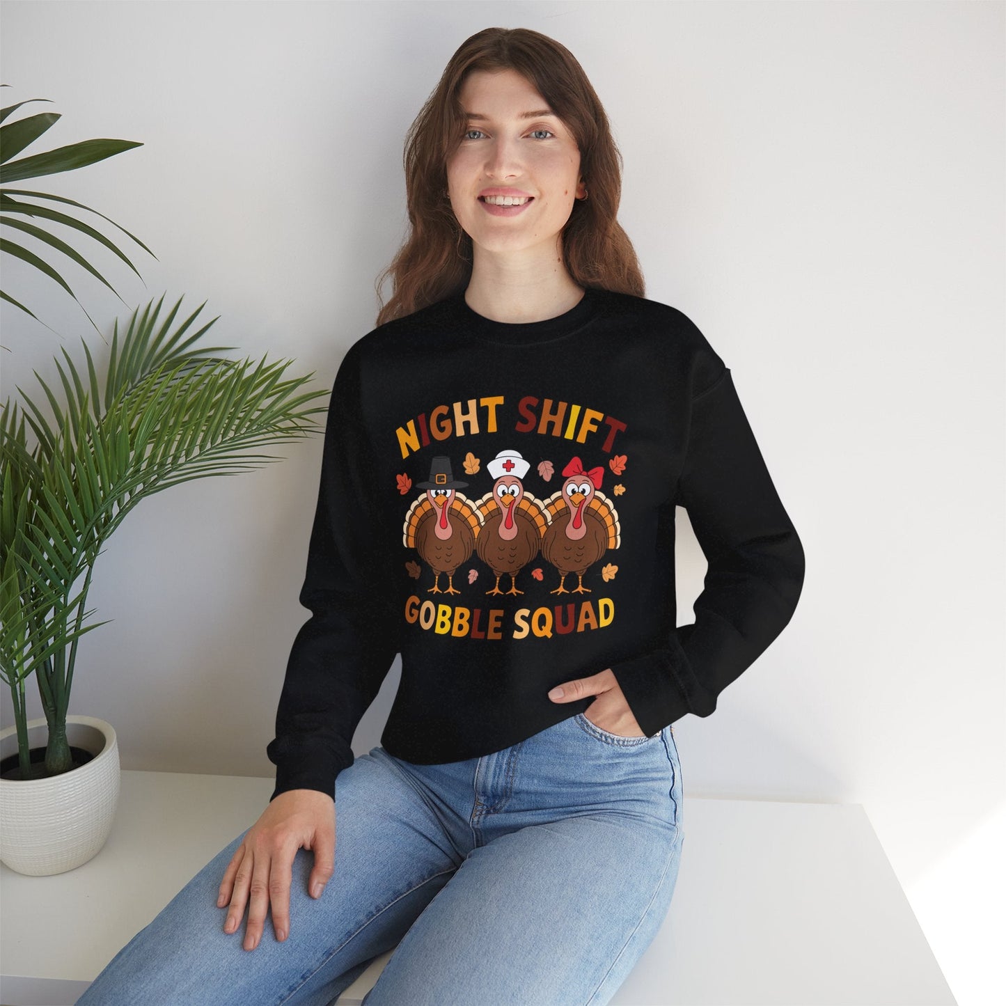 Night Shift Gobble Squad Night Worker Staff Thanksgiving Sweatshirt