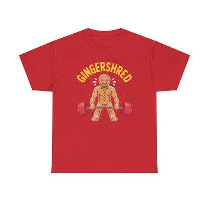 Funny Gingershred Gingerbread Man Gym Bodybuilding Christmas T-Shirt