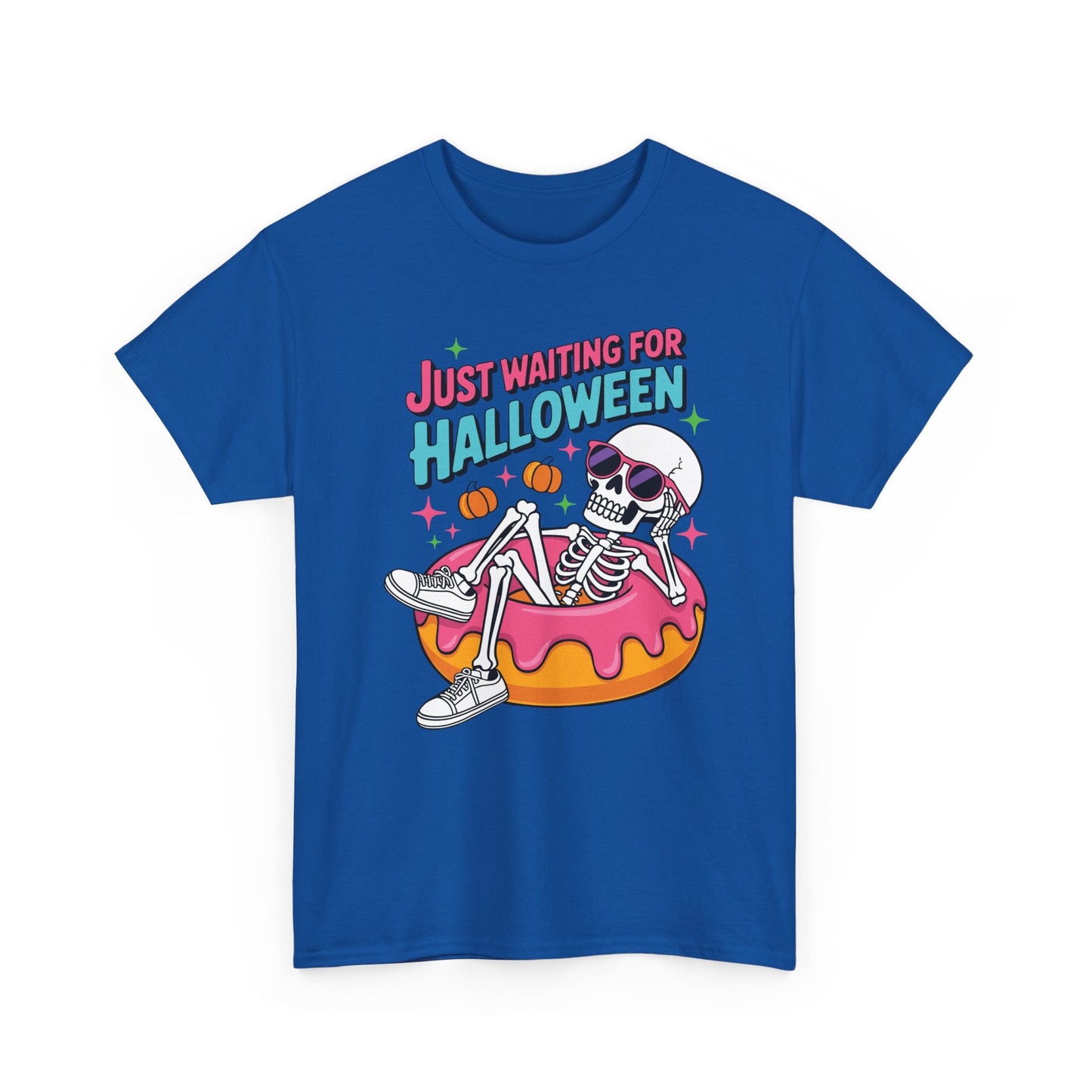 Just Waiting For Halloween Skeleton Donut Summerween Vibes T-Shirt