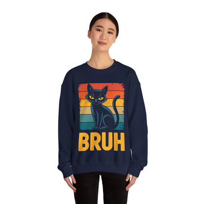 Funny Cat Bruh For Teens Boys Girls Men Women Meme Graphic Sweatshirt