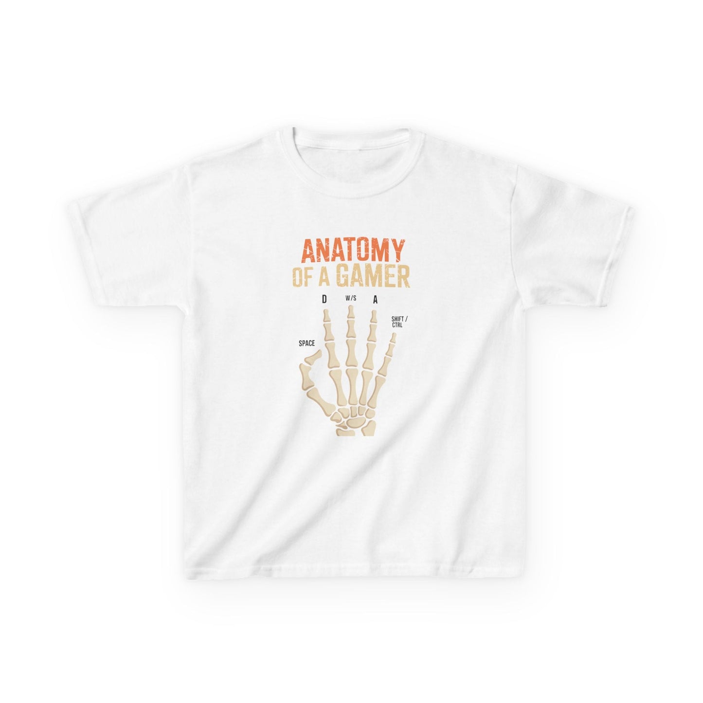 Funny Anatomy Of A Gamer Skeleton Hand Boys Kids Teens T-Shirt