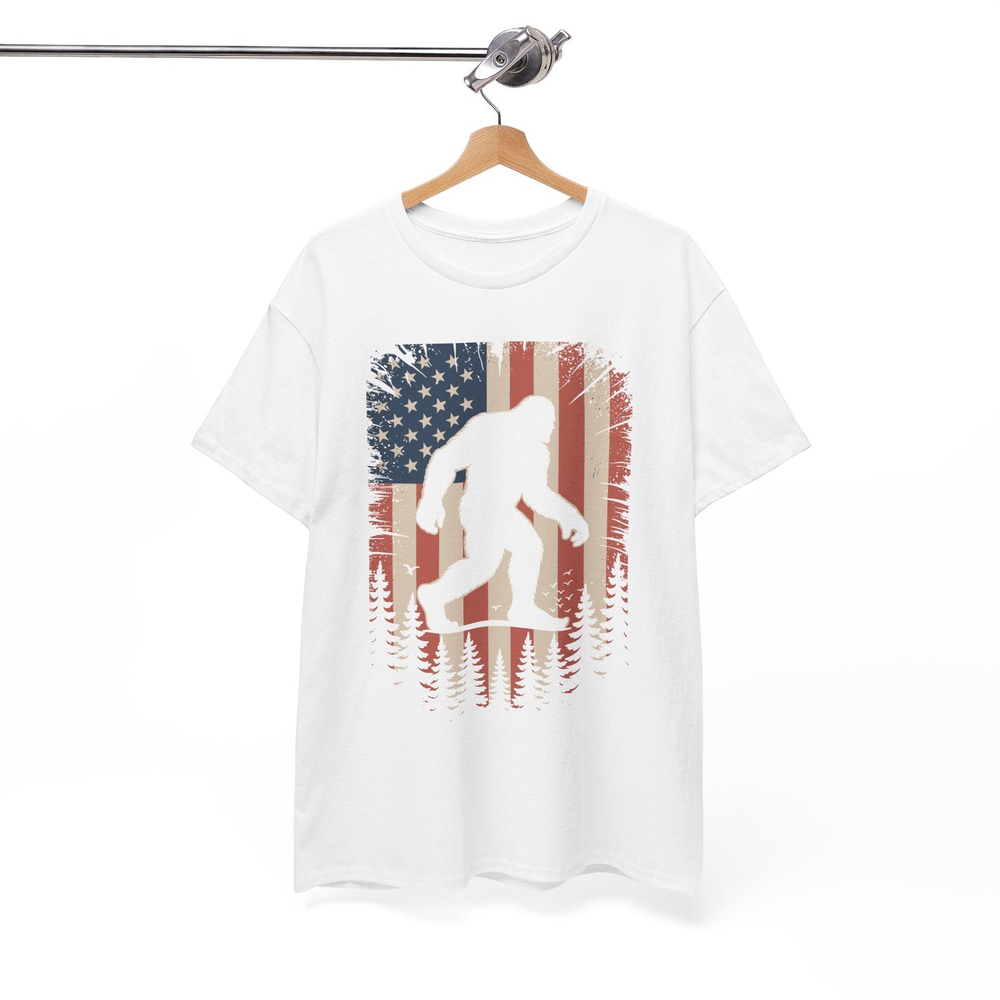 Bigfoot 4th of July Shirt American USA Flag Patriotic T-Shirt