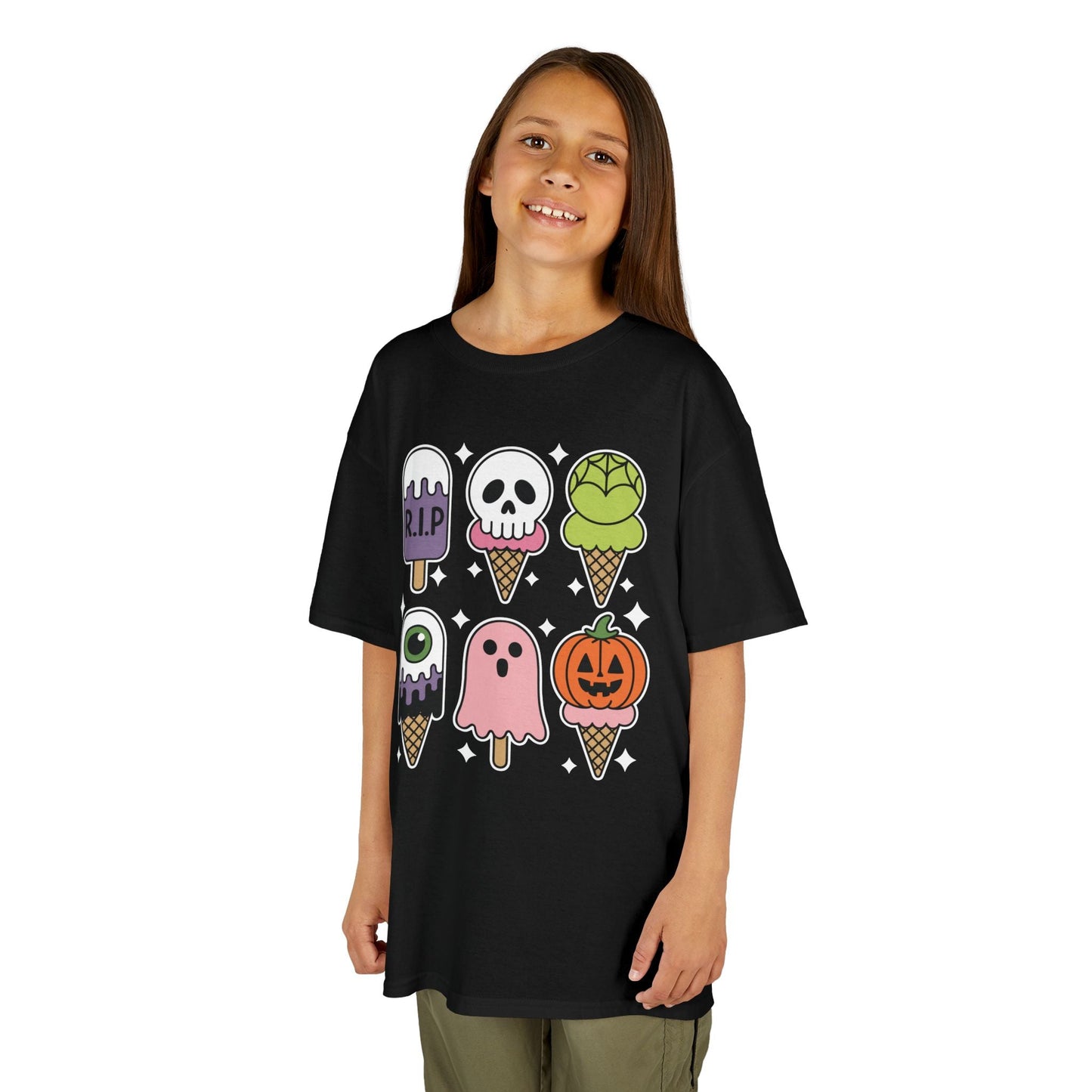 Horror Movie Summer Popsicle Halloween Ice Cream Summer-ween T-Shirt For Kids