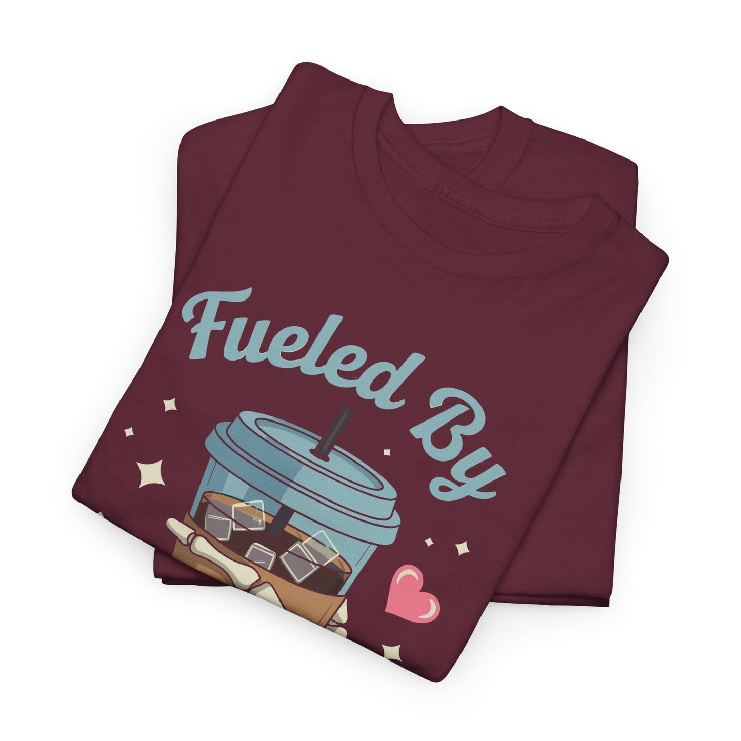 Fueled by Iced Coffee and Anxiety Funny Coffee Lover T-Shirt
