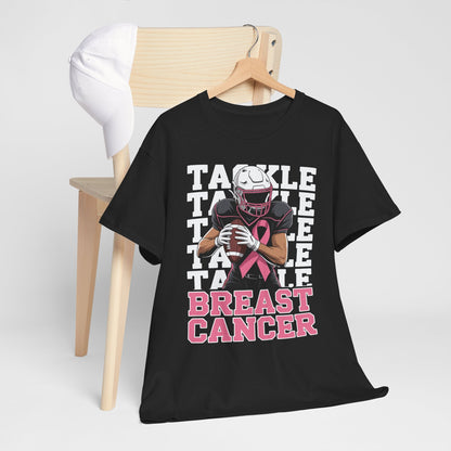 Tackle Football Breast Cancer Awareness Pink Ribbon T-Shirt