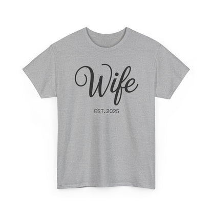 Wife Est 2025 Just Married Honeymoon Wedding Couples T-Shirt