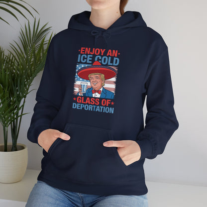 Funny Trump 4th of July Ice Cold Glass Of Deportation Hoodie