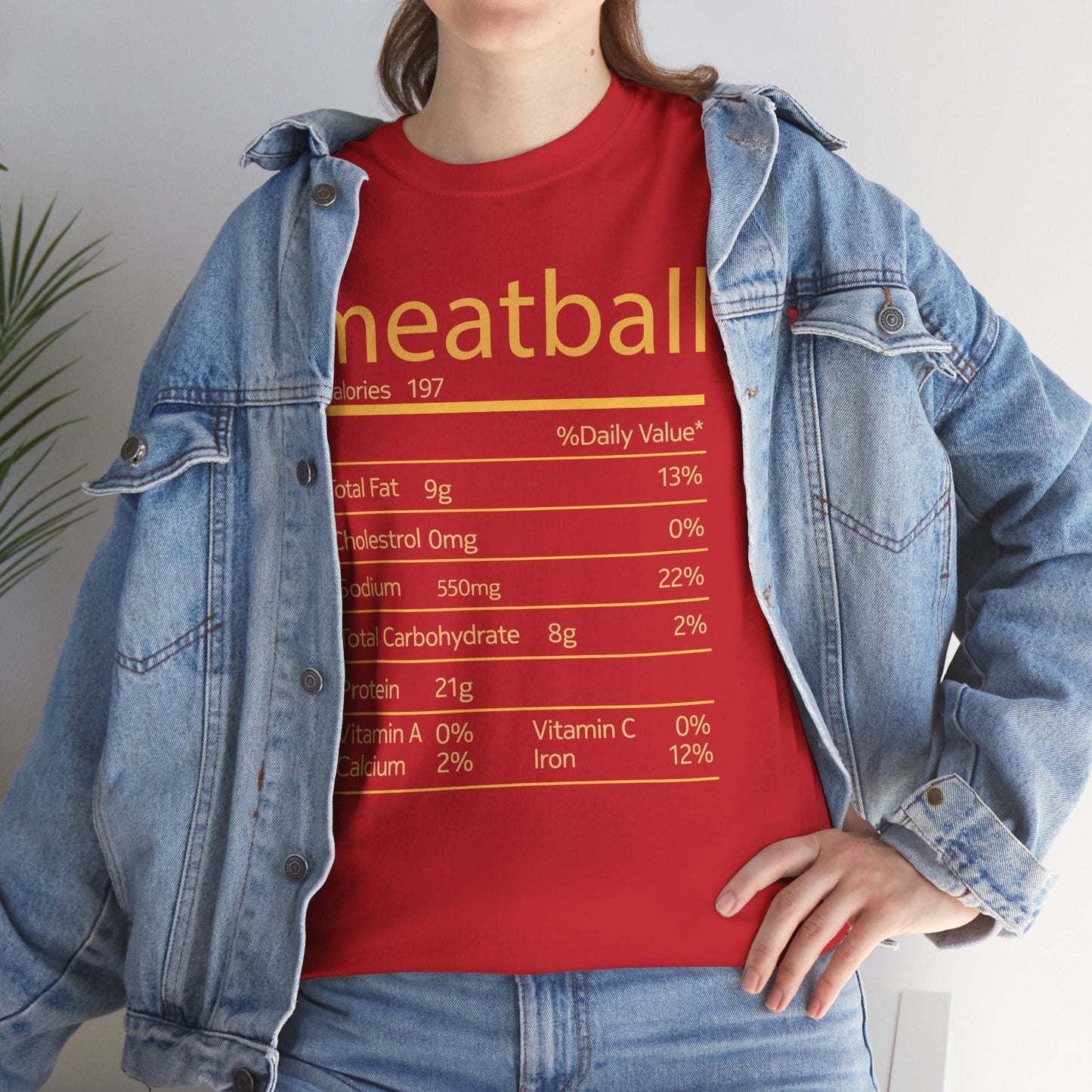 Meatball Nutrition Facts Funny Thanksgiving Christmas T-Shirt