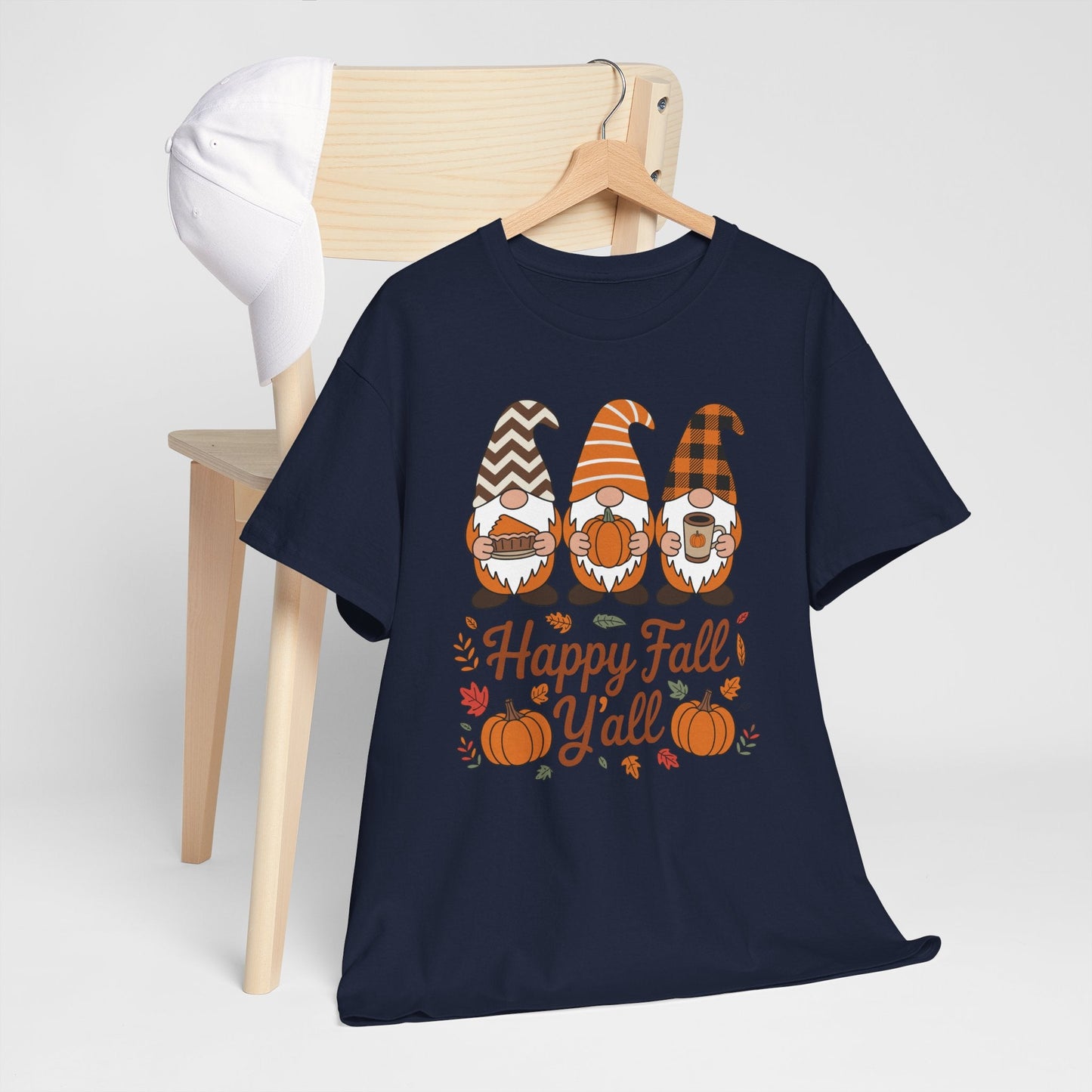 Happy Fall Y'all Gnome Pumpkin Autumn Thanksgiving Men Women T-Shirt